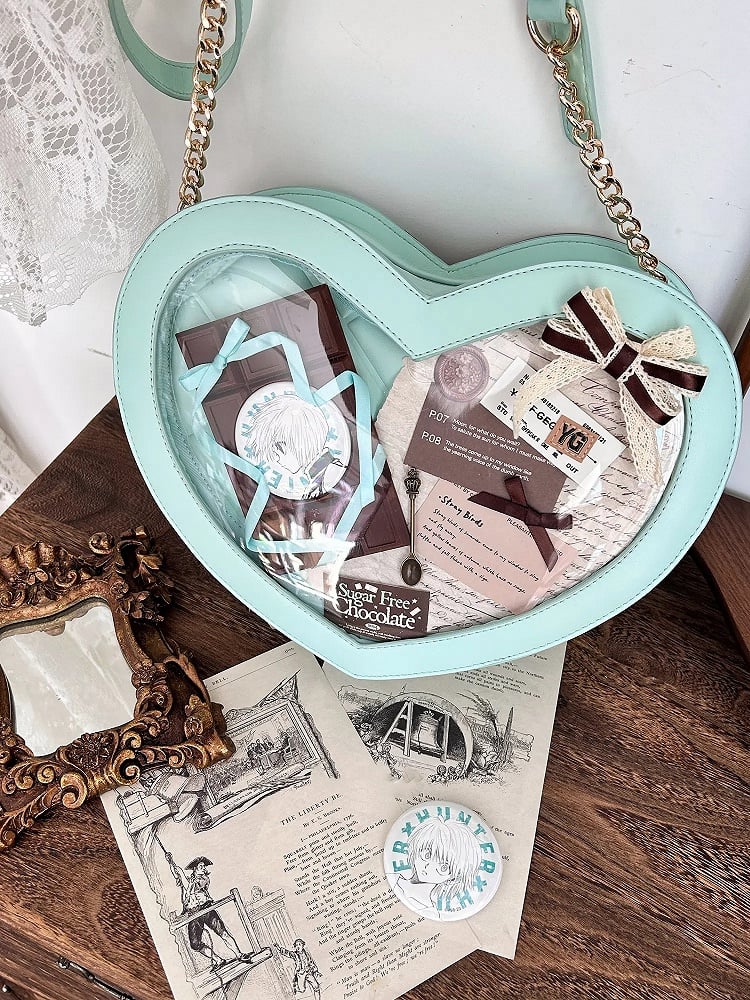 PU with Heart-shaped Bowknot Ita Bag Green