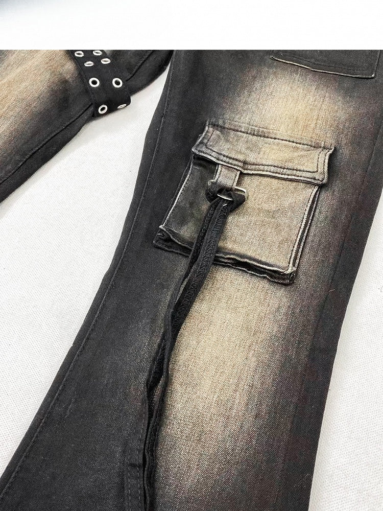 Distressed Flare Black Jeans Design Silhouette Bittersweet
