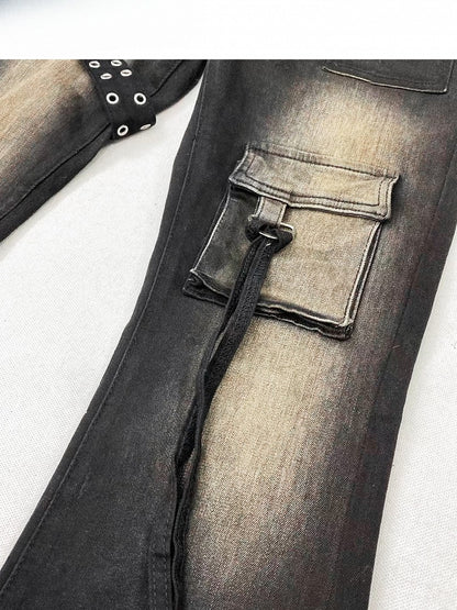 Distressed Flare Black Jeans Design Silhouette Bittersweet