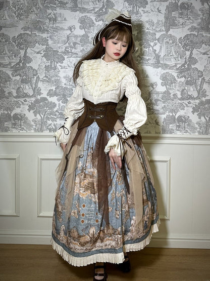 Belt with Belts Two Buckle Coffee Corset