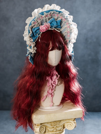 Pink / Red / Black / Green / Gray / Beige / Blue Lolita Bonnet