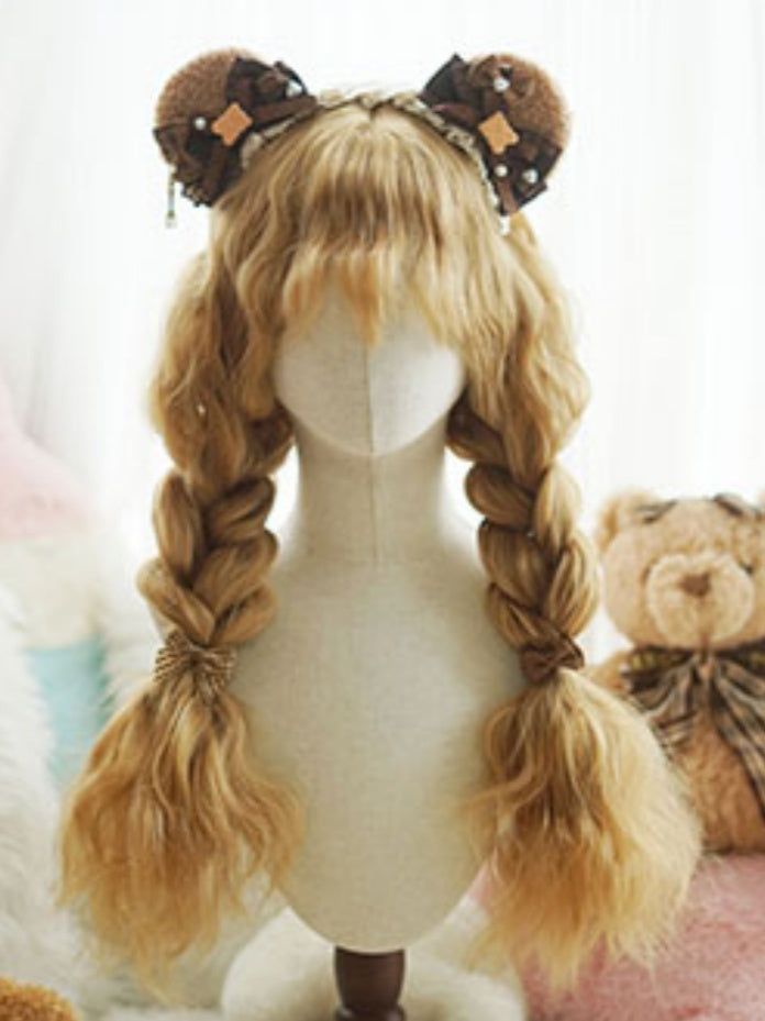 Blonde Long Curly Wig With Bangs