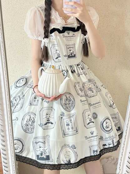 Cinnamoroll Picture Frame Lolita Dress High Waist Jumper Skirt