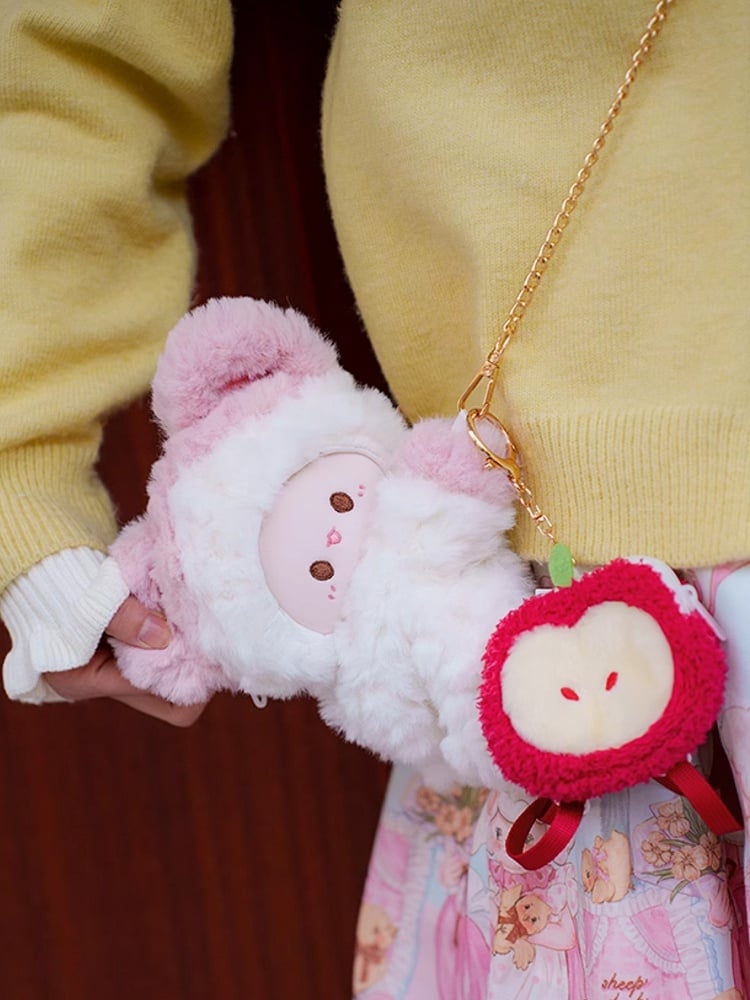 Plush Options Backpack WhitePink Mouse + Backpack/Crossbody Keychain 2 Bag Size Small/Middle Cute