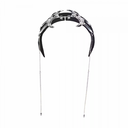Y3K Futuristic Black Cyberpunk Metal Chain KC Fashion
