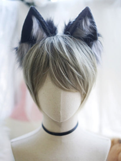 Greyish-green Short Straight Wig With Bangs