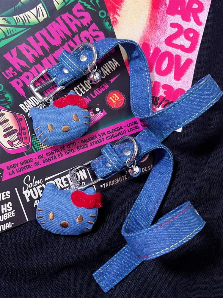 Blue Denim Kitty Bell Choker