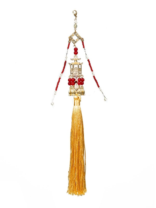 Gold Tassel Palace Lantern Charm Dress Accessory