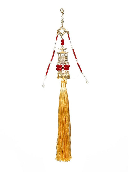 Gold Tassel Palace Lantern Charm Dress Accessory