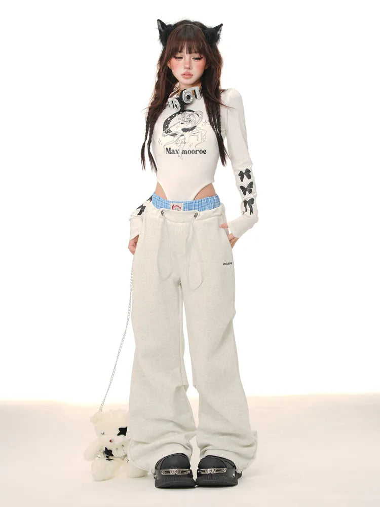 Blokette Pants Core Blue Waistband Gray/Dark Light Plaid