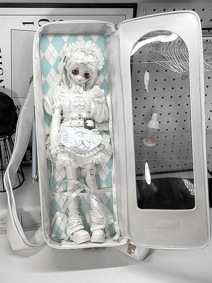 Straps Two BJD Bag Doll 1/4 White with Blue Scale