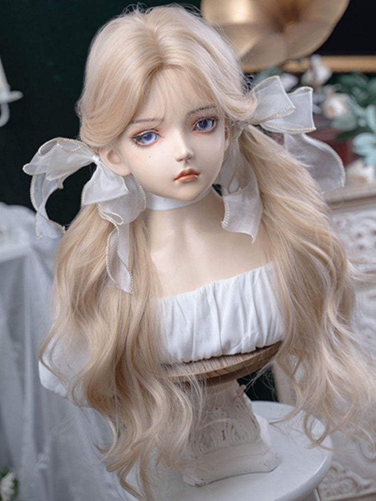 Bangs With Wavy Wig Curtain Blonde 75CM Length