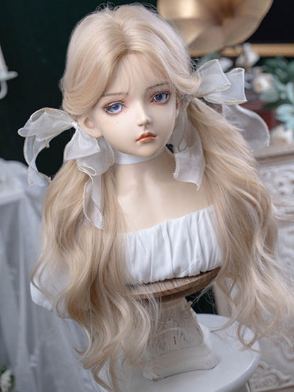 Bangs With Wavy Wig Curtain Blonde 75CM Length