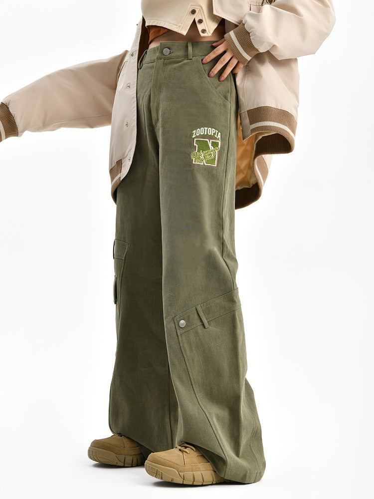 Zootopia Green Vintage Straight-Leg Cargo Pants