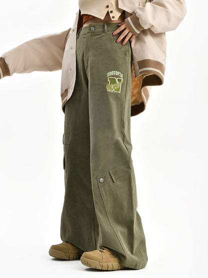 Zootopia Green Vintage Straight-Leg Cargo Pants