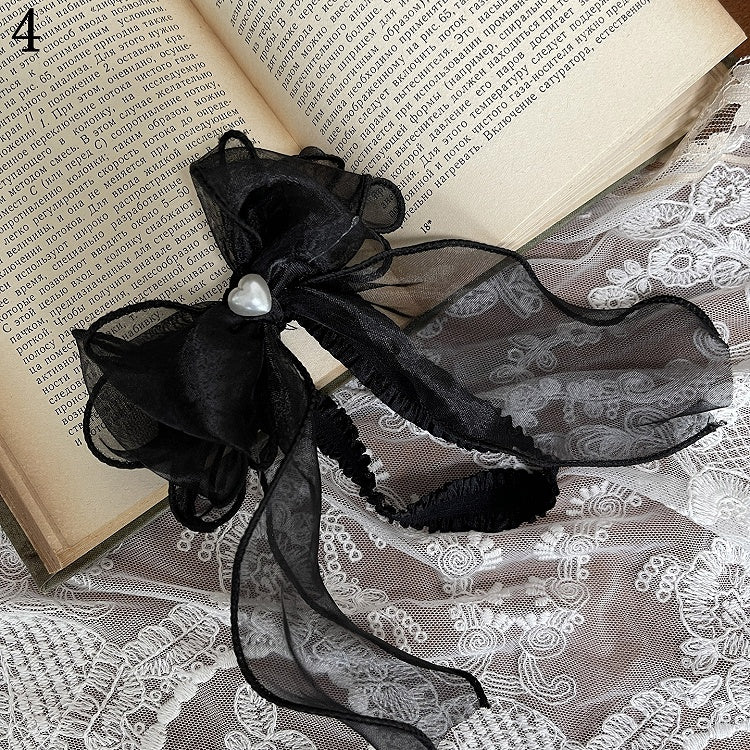 Black Floral Underknee Socks/Bowknot Trims Pattern Tights/Lace Leg Stockings/Tulle Loop