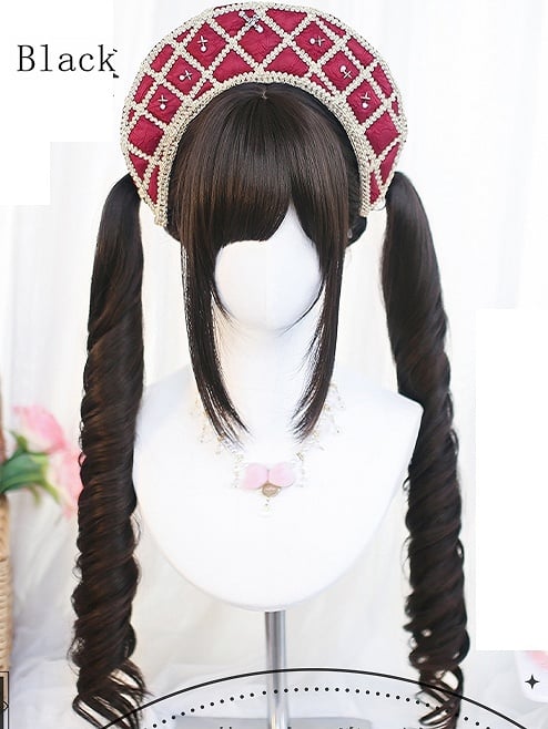 Wavy Pink/Black/Dark With Wigs Brown/Light Brown/Grey/Blonde Long