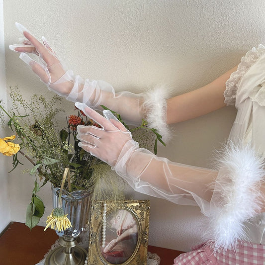 Gloves Options Shaggy 9 Tulle Cuffs Color