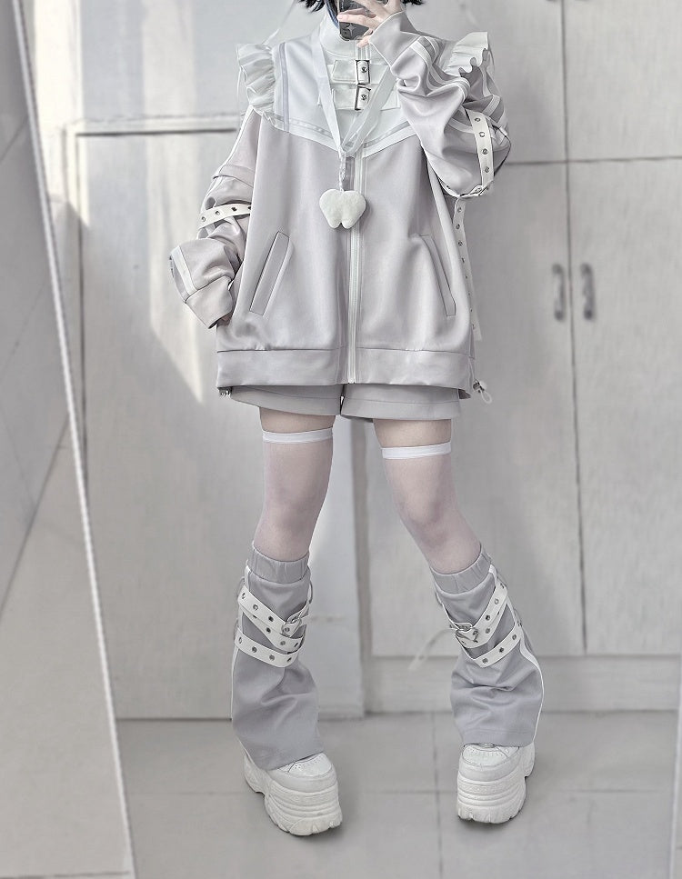 Elastic Shorts Kei Gray Waist Jirai