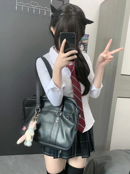 Uniform Preppy Weißes Hemd Stil JK