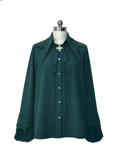 Style Ouji Collar Green Prince Shirt Lolita Pointed