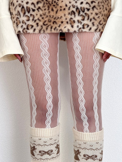 Semi-sheer Brown/Purple/Black/White/Gray Y2K Tights