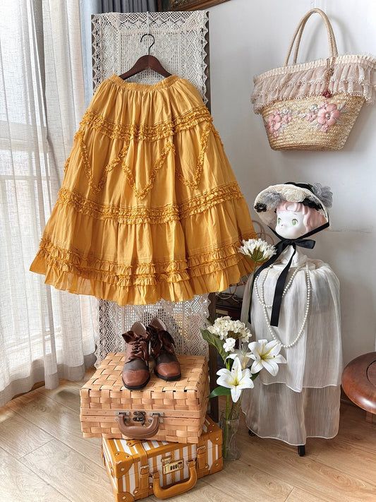 Ruffled Skirt Waist 82cm Ginger Elastic Under