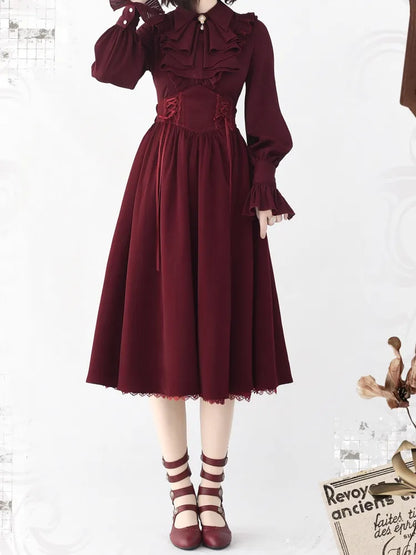 Boned High Reversible Lolita Red Belt Elegant Skirt Corset Waist