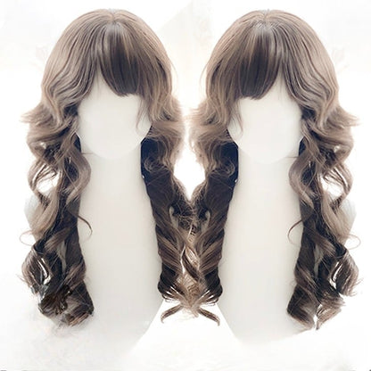 Wavy Length Brown Bangs With Wig 70CM