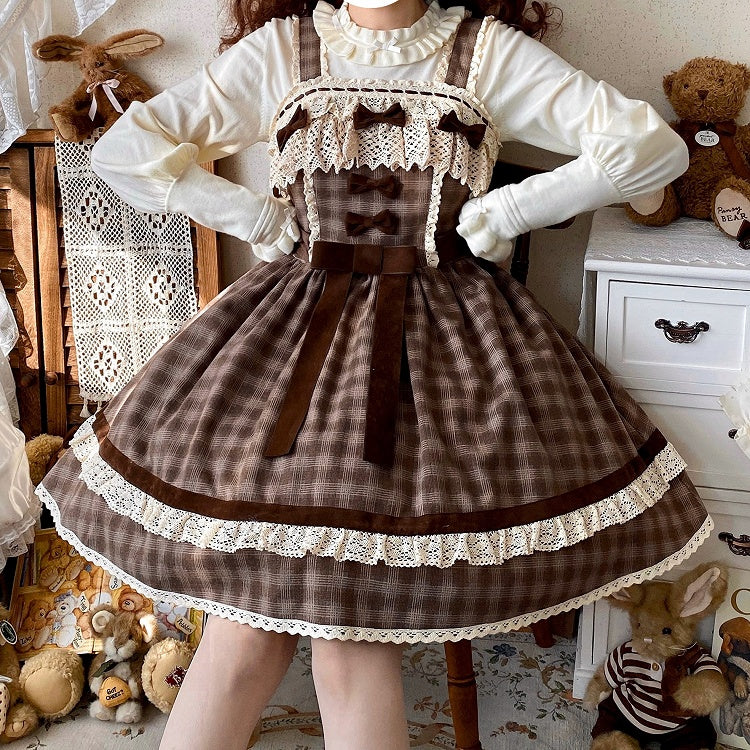 Brown Plaid Sweet Lolita Dress