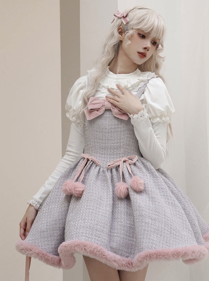 Tweed Fur Dress Fur + Sweet Cape