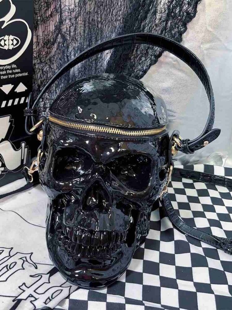 Gothic Punk Skull-shaped Tote Bag