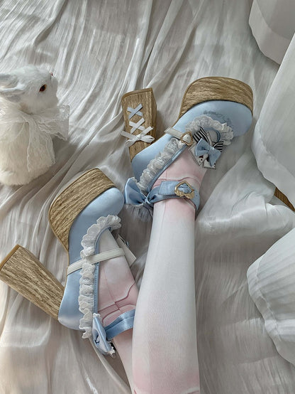 Alice im Wunderland Vibes Alice Blue Sweet Lolita Plateau Mary Janes