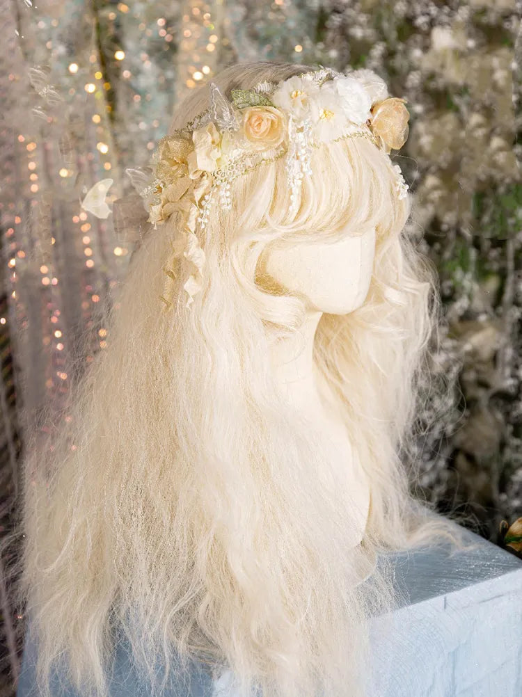 Lolita Fairycore Dress JSK Beige Full Design Princess and Set Butterfly Floral