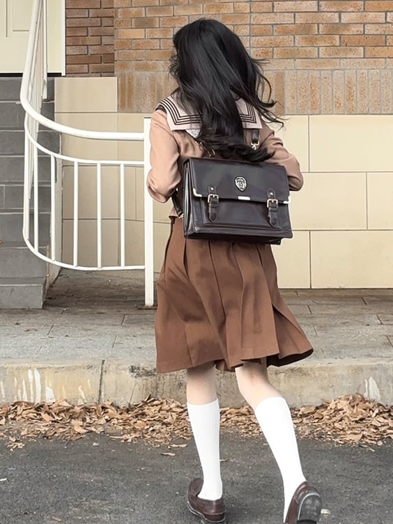 Skirt JK Brown Uniform Box Pleat