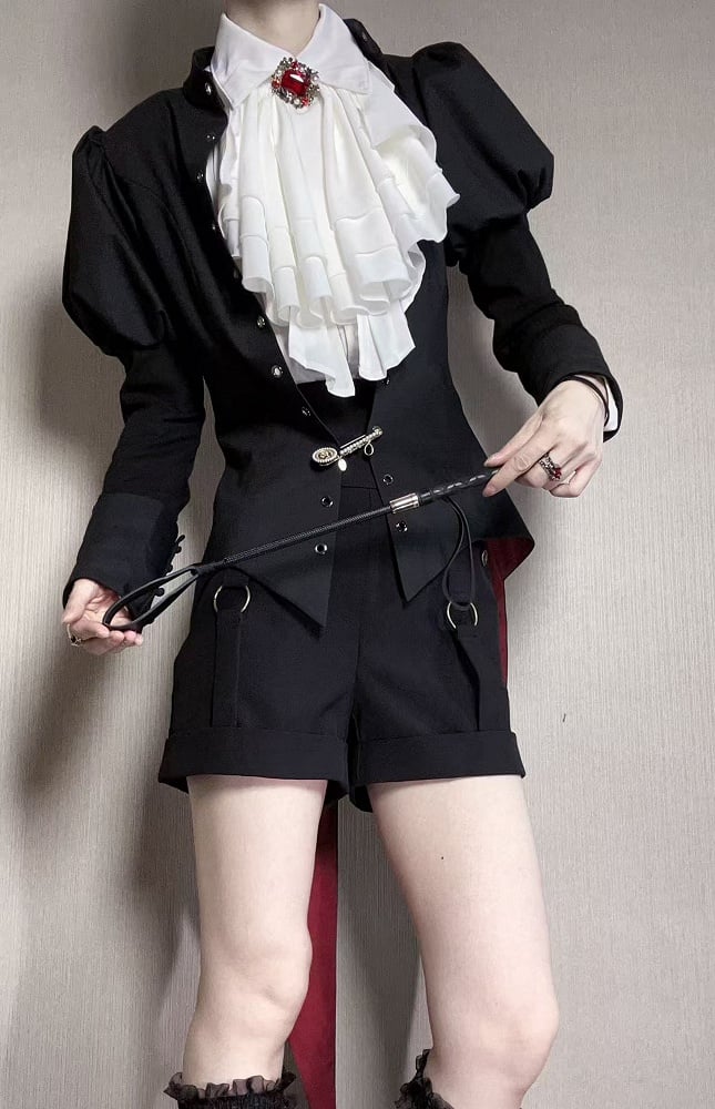 Swallow Mandarin Fashion Ouji Black Top Tail Juliette Lolita Collar Sleeves