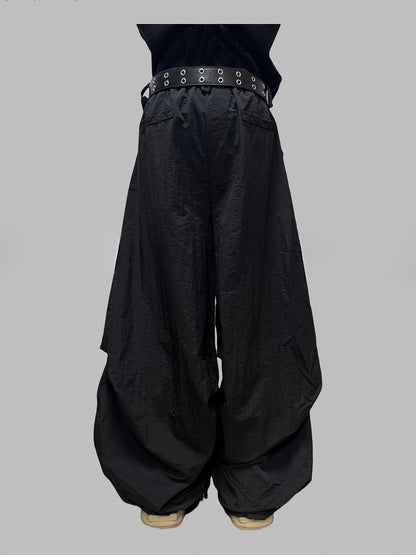 Schnitt Wide-Leg Hose Letter Schwarz Verziert
