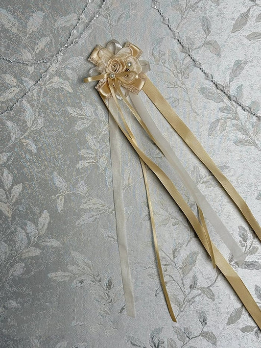 / SchwarzGold Brosche Silber Champagner