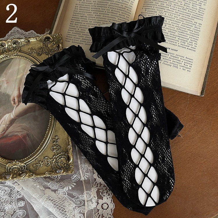 Warmers/Lace Leg Chain Hollowed-out Overknee Black Stockings/Leg