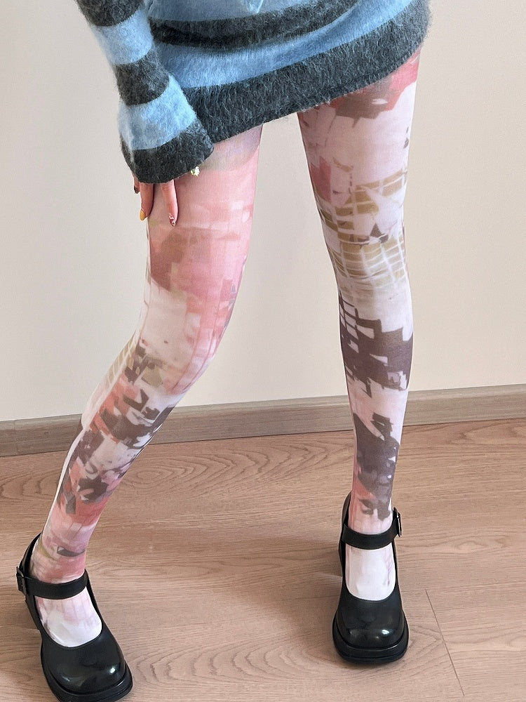 White Print Tights Design