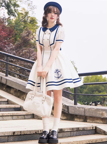 Summer Dress Kula Summer Striped Dress Navy + Elegant