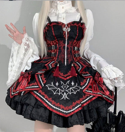 White Ruffle Neckline Gothic Bell Sleeves Shirt