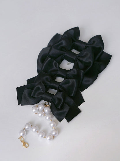 White / Black / Pink / Blue / Red / Yellow Bowknot Brooch