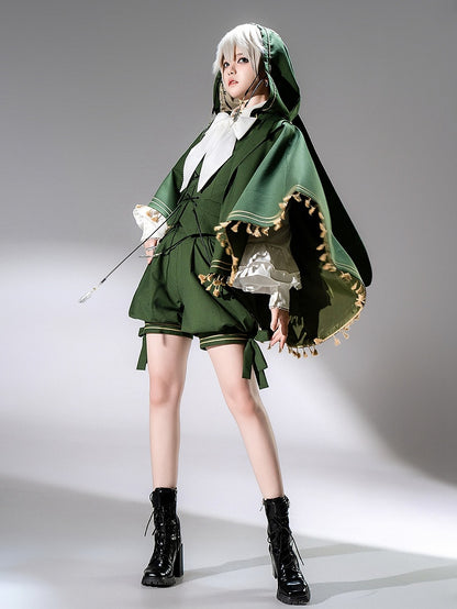 Cape Tassels Green Hem High-low Ouji Lolita