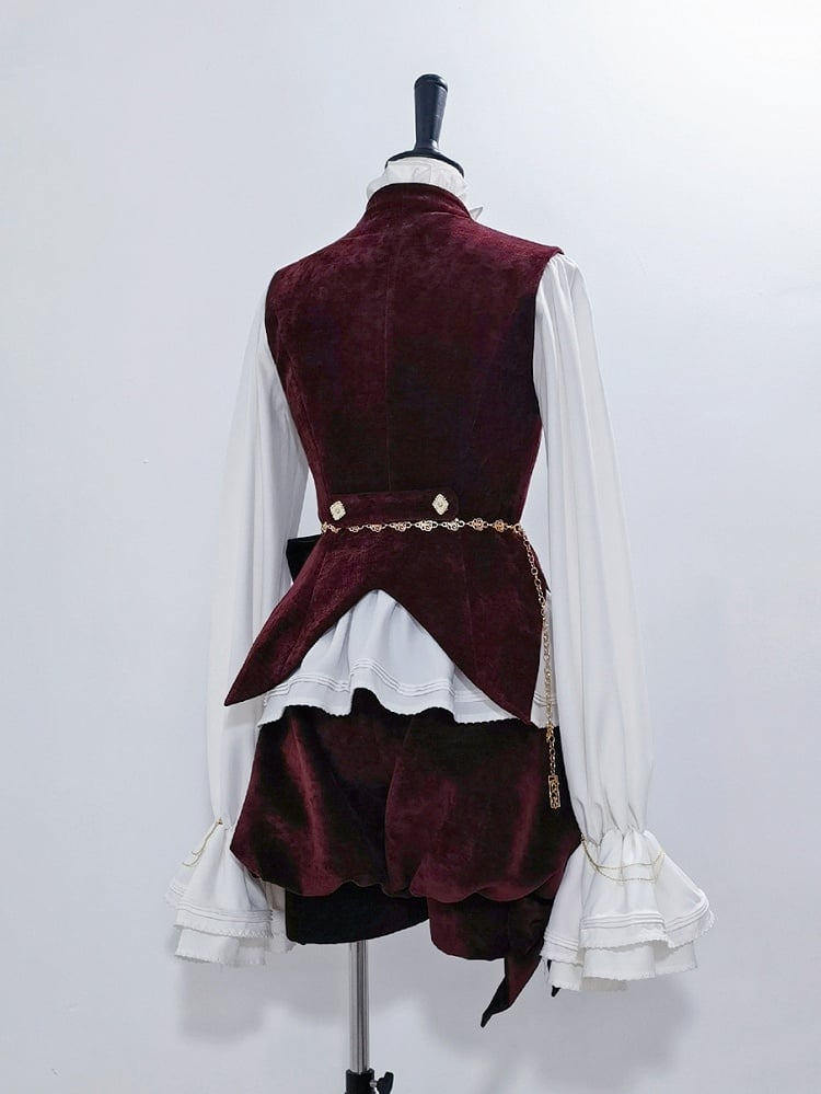 Knickerbockers Fashion Shorts Wine Velvet Red Ouji