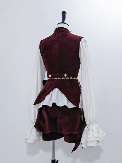 Knickerbockers Fashion Shorts Wine Velvet Red Ouji