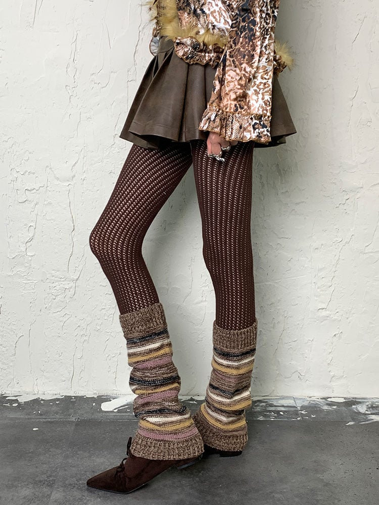 Coffee Y2K Hollow-out Tights