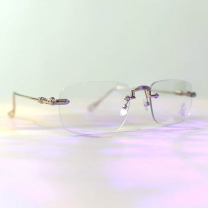 Glasses Rimless Silver Cyberpunk