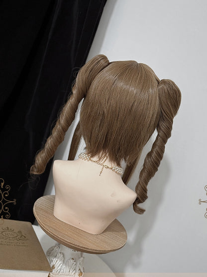 Wavy + Two Clips Medium Ponytails Brown Claw Wigs