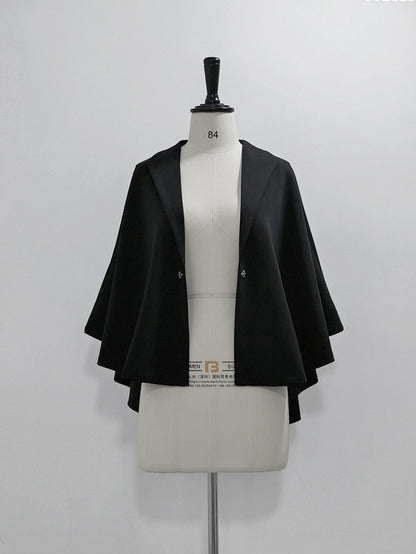 Fashion Ouji Hem Lolita Black Cape High-low